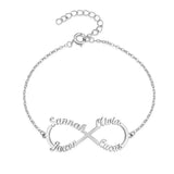 Personalized Infinity Nameplate Bracelet with Heart Charm
