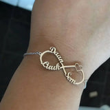 Personalized Infinity Nameplate Bracelet with Heart Charm