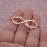 Personalized Infinity Nameplate Bracelet with Heart Charm