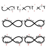 Personalized Infinity Nameplate Bracelet with Heart Charm