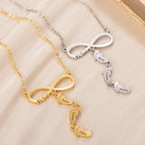 Personalized Infinity Necklace with Family Name Engraving