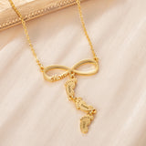 Personalized Infinity Necklace with Family Name Engraving