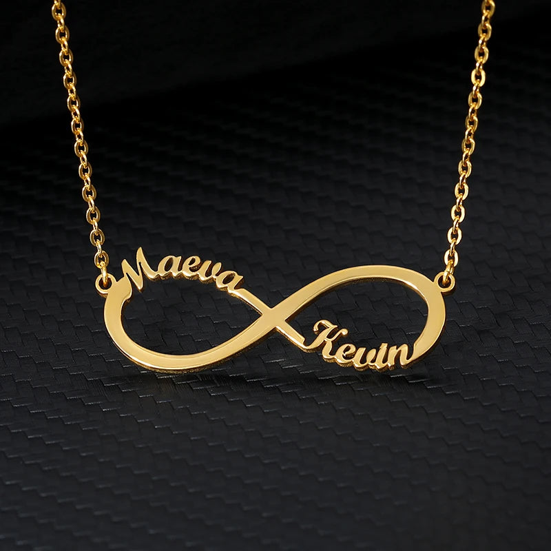 Infinity Style Name Necklace Chain Stainless Steel Personalized Name Necklaces