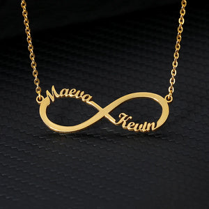 Infinity Two Names Necklace Stainless Steel Personalized Jewelry Gift