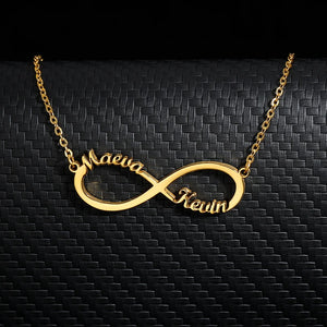 Infinity Two Names Necklace Stainless Steel Personalized Jewelry Gift