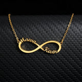 Infinity Two Names Necklace Stainless Steel Personalized Jewelry Gift