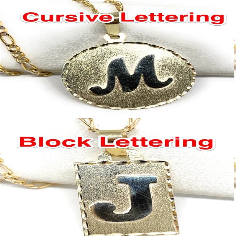 Personalized Initial Pendant Necklace with Chain Options