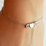 Personalized Initial Letter Name Bracelet Couple Heart Charms Chain