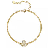 Bubble Letter Bracelet With Diamond Personalized Stainless Steel Chain