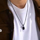 Men's Waterproof Stainless Steel Initial Necklace, A-Z Letter Pendant