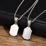 Men's Waterproof Stainless Steel Initial Necklace, A-Z Letter Pendant