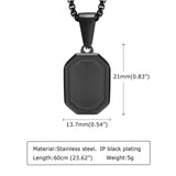 Men's Waterproof Stainless Steel Initial Necklace, A-Z Letter Pendant
