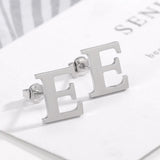 Letter Earrings For Women Personalized Stainless Steel Stud Alphabet Name Boucle