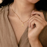 Personalized Initial Letter Necklace Birth Stone Choker Stainless Steel