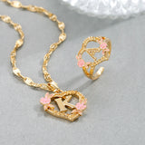 Heart Initial Necklace 18K Pendant Jewelry Nameplate