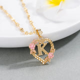 Heart Initial Necklace 18K Pendant Jewelry Nameplate