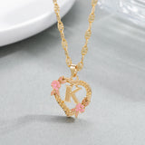 Heart Initial Necklace 18K Pendant Jewelry Nameplate
