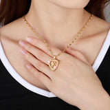 Heart Initial Necklace 18K Pendant Jewelry Nameplate
