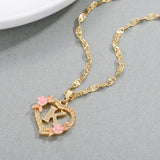 Heart Initial Necklace 18K Pendant Jewelry Nameplate