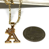 Initial Letter Necklace With Crown Personalized Name Necklaces Pendant
