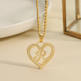 Personalized Heart Necklace with Textured Name Pendant