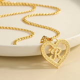 Personalized Heart Necklace with Textured Name Pendant