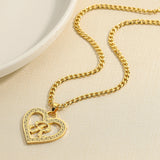 Personalized Heart Necklace with Textured Name Pendant