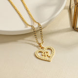 Personalized Heart Necklace with Textured Name Pendant