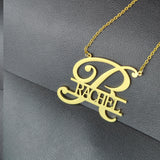 Initial Letter Pendant Necklace Personalized Nameplate Stainless Steel Chain