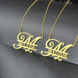 Initial Letter Pendant Necklace Personalized Nameplate Stainless Steel Chain