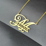 Initial Letter Pendant Necklace Personalized Nameplate Stainless Steel Chain