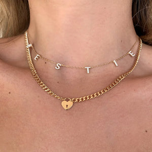 Personalized Diamond Initial Letter Pendant Necklace