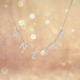 Personalized Diamond Initial Letter Pendant Necklace