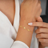Personalized Initial Letter & Heart Bracelet - Stainless Steel Couple Jewelry
