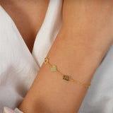 Personalized Initial Letter & Heart Bracelet - Stainless Steel Couple Jewelry