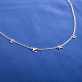 Custom Rose Charm Initial Necklace for Women, Personalized Choker Gift