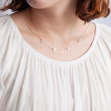 Custom Rose Charm Initial Necklace for Women, Personalized Choker Gift