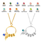 Leaf Name Pendant Necklace for Women Stainless Steel Personalised Necklace