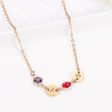 Personalized Initial Necklace Round 26 Letters Charm Stainless Steel Necklace