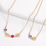 Personalized Initial Necklace Round 26 Letters Charm Stainless Steel Necklace