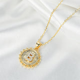 Custom Round Heart Initial Necklace - Stainless Steel Charms