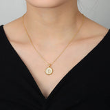 Custom Round Heart Initial Necklace - Stainless Steel Charms