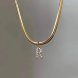 Letter Pendant Zircon Necklace for Women, Personalized Name Initial Jewelry