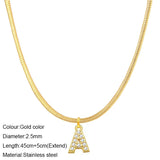 Letter Pendant Zircon Necklace for Women, Personalized Name Initial Jewelry