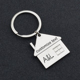 Personalized Initials House Pendant Keychain - Couple Gift