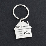 Personalized Initials House Pendant Keychain - Couple Gift