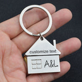 Personalized Initials House Pendant Keychain - Couple Gift