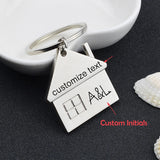 Personalized Initials House Pendant Keychain - Couple Gift