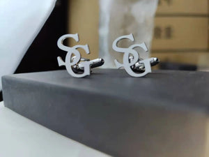 Initials Letter Cufflinks for Men Trendy Shirt Buttons Wedding Jewelry