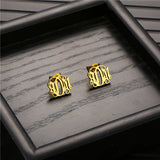 Initials Name Earrings Stainless Steel Personalized Nameplate Earrings
